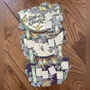 Vintage 1903 Days of Summer Calendar with Birds and Flowers